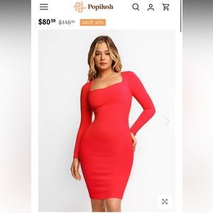 POPILUSH MIDI DRESS with built in SHAPEWEAR